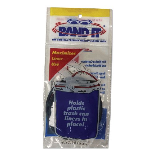 BAND IT Trash Can Loops, for 5 gal to 20 gal Can, 0.25" x 16", Black, 36/Carton