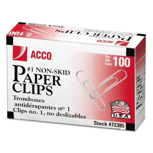 Acco® Economy Paper Clips, Steel Wire, No. 1, 1,000 Paper Clips