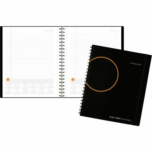 At-A-Glance Plan. Write. Remember. Undated Planning Notebook with Reference Calendars Large - Julian Dates - Daily - 1 Year - January 2026 to December 2026 - 1 Day Single Page Layout - 8 1/2" x 11" Sheet Size - White Sheet - Wire Bound - Bungee