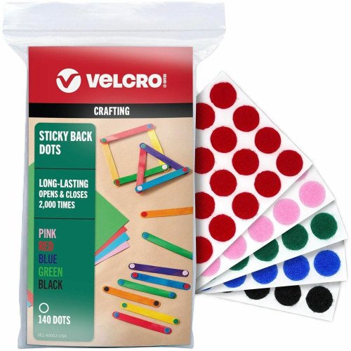 VELCRO® Sticky Back Hook&Loop Fasteners Multicolor - Nylon - For Crafting, Wall, Glass, Plastic, Smooth Surface, Home, School, Office, Project, Indoor - 140 / Pack