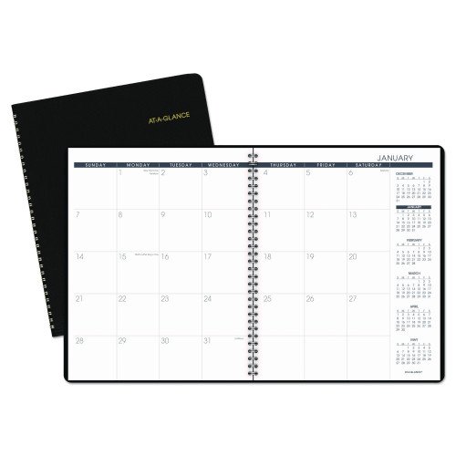 AT-A-GLANCE Monthly Planner, 11 x 9, Black Cover, 15-Month: Jan 2026 to Mar 2027