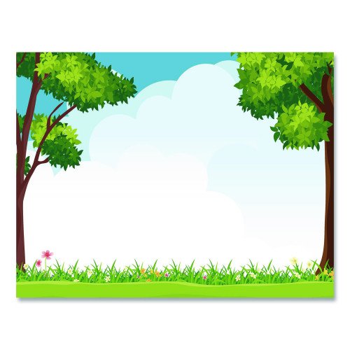 Geographics Tree Free Award Certificates, 8.5 x 11, Green/Brown/Blue, with Outside Scene Border, 15/Pack