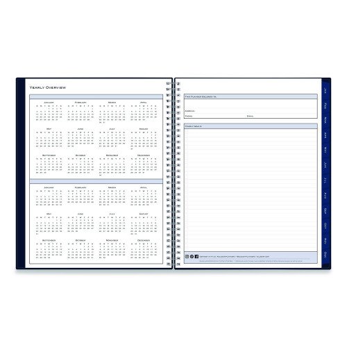 Blueline NotePro Undated Daily Planner, 9.25 x 7.25, Black Cover, Undated
