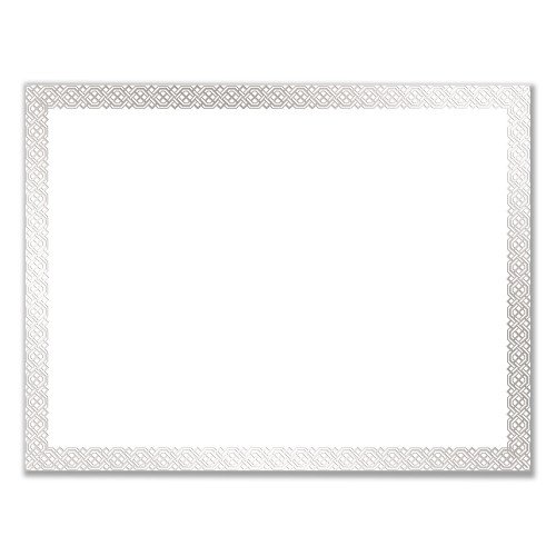Great Papers! Foil Border Certificates, 8.5 x 11, White/Silver with Braided Silver Border,15/Pack