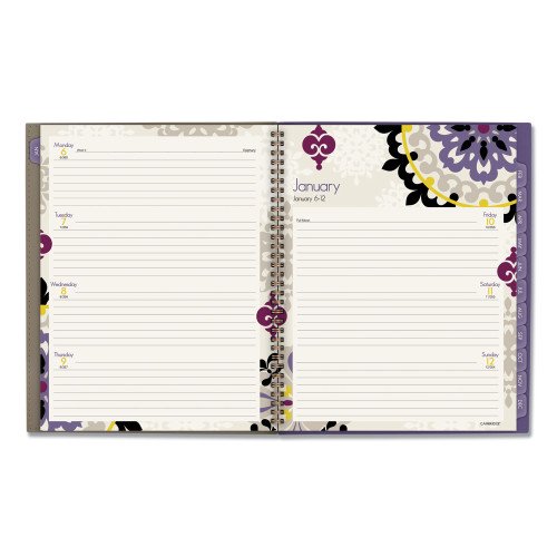 Cambridge Vienna Weekly/Monthly Appointment Book, Geometric Artwork, 11 x 8.5, Purple/Tan Cover, 12-Month (Jan to Dec): 2026