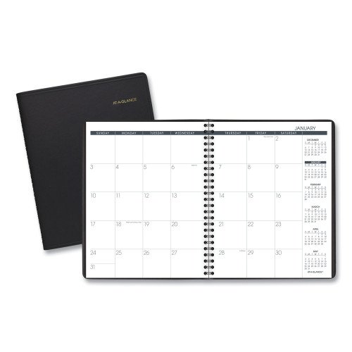 AT-A-GLANCE Monthly Planner, 8.75 x 7, Black Cover, 12-Month (Jan to Dec): 2026