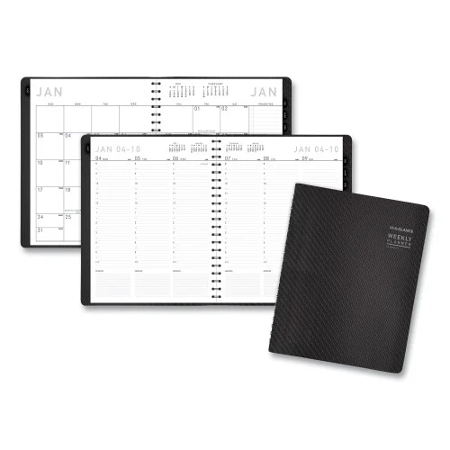 AT-A-GLANCE Contemporary Weekly/Monthly Planner, Vertical-Column Format, 11 x 8.25, Graphite Cover, 12-Month (Jan to Dec): 2026