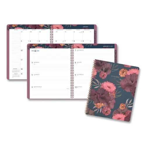 AT-A-GLANCE Dark Romance Weekly/Monthly Planner, Floral Artwork, 11 x 8.5, Multicolor Cover, 13-Month: Jan 2026 to Jan 2027
