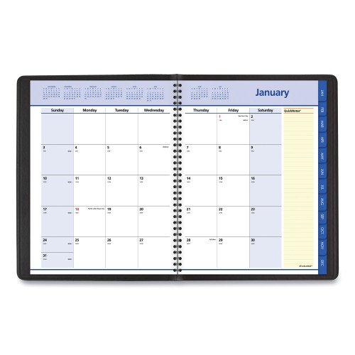 AT-A-GLANCE QuickNotes Monthly Planner, 11 x 8.25, Black Cover, 12-Month (Jan to Dec): 2026