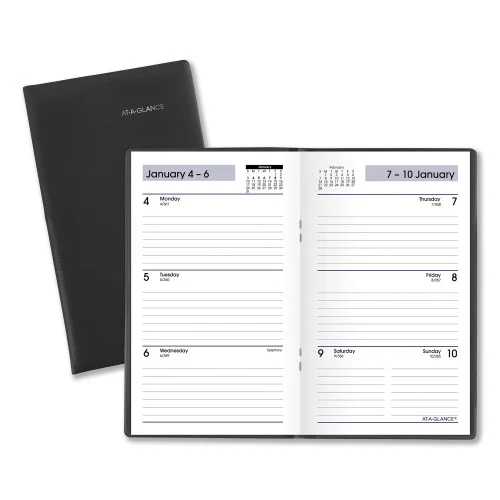 AT-A-GLANCE DayMinder Weekly Pocket Planner, 6 x 3.5, Black Cover, 12-Month (Jan to Dec): 2026