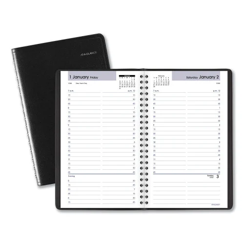 AT-A-GLANCE DayMinder Daily Appointment Book, 8.5 x 5.5, Black Cover, 12-Month (Jan to Dec): 2026