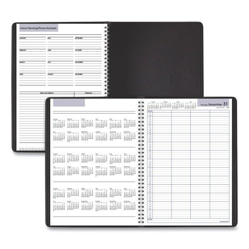 AT-A-GLANCE DayMinder Four-Person Group Daily Appointment Book, 11 x 8, Black Cover, 12-Month (Jan to Dec): 2026
