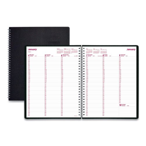 Brownline DuraFlex Weekly Planner, 11 x 8.5, Black Cover, 12-Month (Jan to Dec): 2026