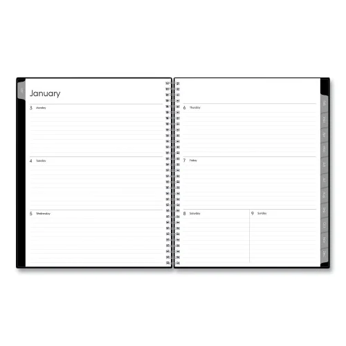 Blue Sky Enterprise Weekly/Monthly Planner, 11 x 8.5, Black Cover, 12-Month (Jan to Dec): 2026