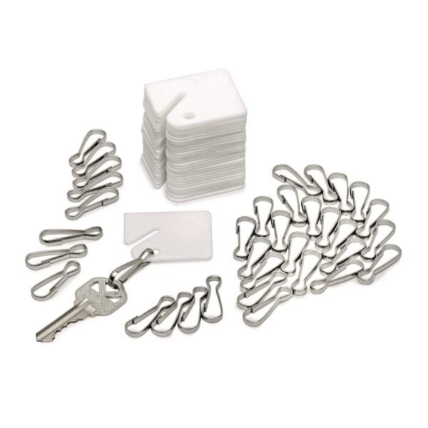 AdirOffice Plastic Identification Key Tags, White, 100/Pack (I689100)