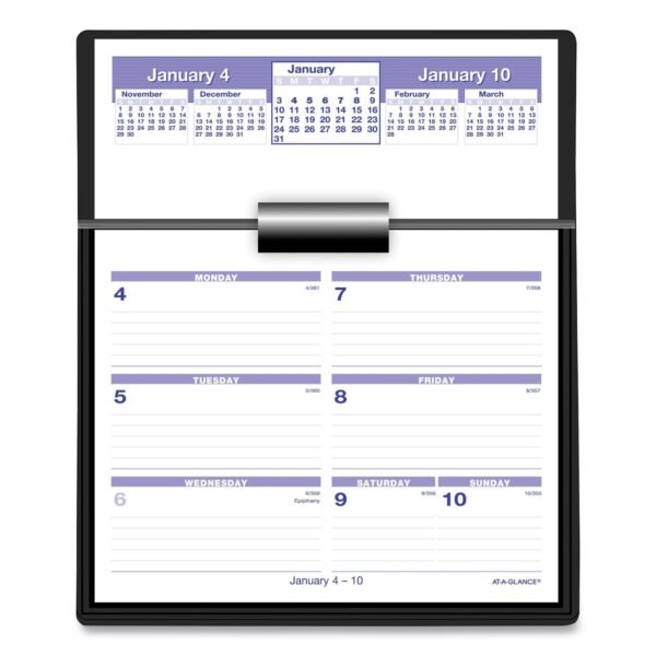 AT-A-GLANCE Flip-A-Week Desk Calendar and Base, 7 x 5.5, White Sheets, 12-Month (Jan to Dec): 2026 (SW700X00)