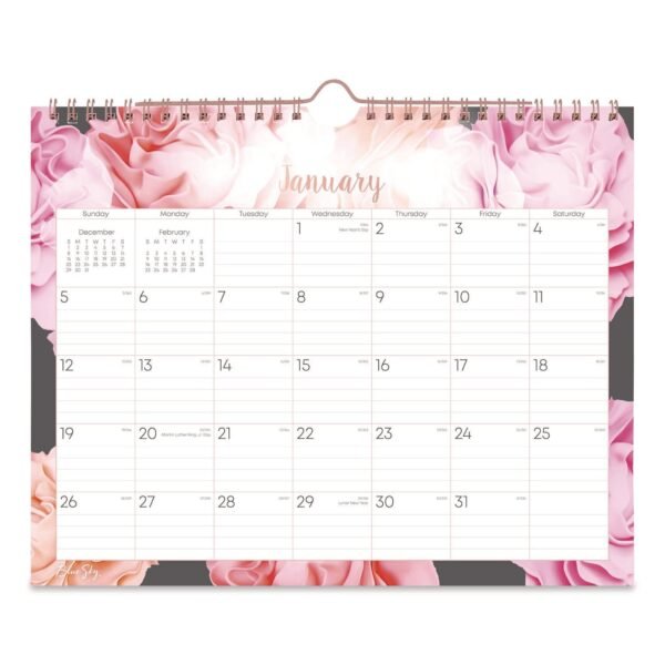 Blue Sky Joselyn Monthly Wall Calendar, Floral Artwork, 11 x 8.75, White/Multicolor Sheets, 12-Month (Jan to Dec): 2026 (147480)