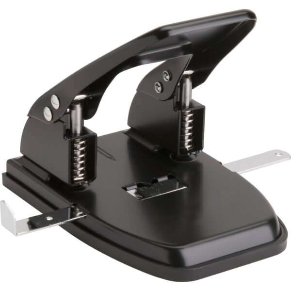 Business Source Heavy-duty 2-Hole Punch 2 Punch Head(s) - 30 Sheet of 20lb Paper - 9/32" Punch Size - Round Shape - Steel, Rubber - Black (BSN65626)