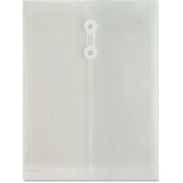 Business Source String Closure Top-open Poly Envelope Inter-department - 10" Width x 13" Length - String/Button - Clear - 1 Each (BSN02020)