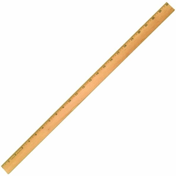 CLI Office Ruler 24" Length x 1.3" Width - Wood, Metal - Brown - 1 Each (77324)
