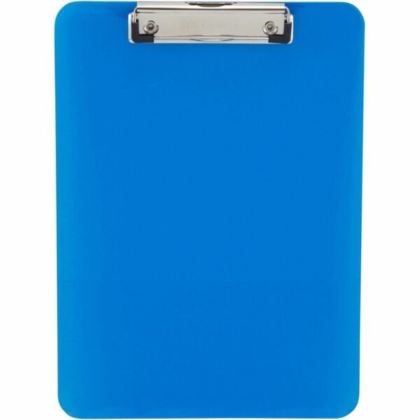 CLI Rubber Grip Plastic Clipboards 8 1/2" x 11" Sheet Size - Plastic - Neon Blue - 1 Each (89715)