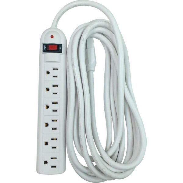 Compucessory 6-Outlet Office Surge Protectors Light Gray - 6 x AC Power - 1080 J - 125 V AC Input - 125 V AC Output - 15 ft (25103)