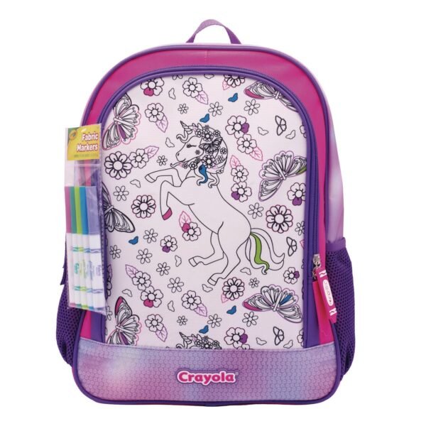 Crayola Color-Your-Own Backpack, Mystical Unicorn, 15 x 5 x 16, Pink/Purple (B23CL56804ST)