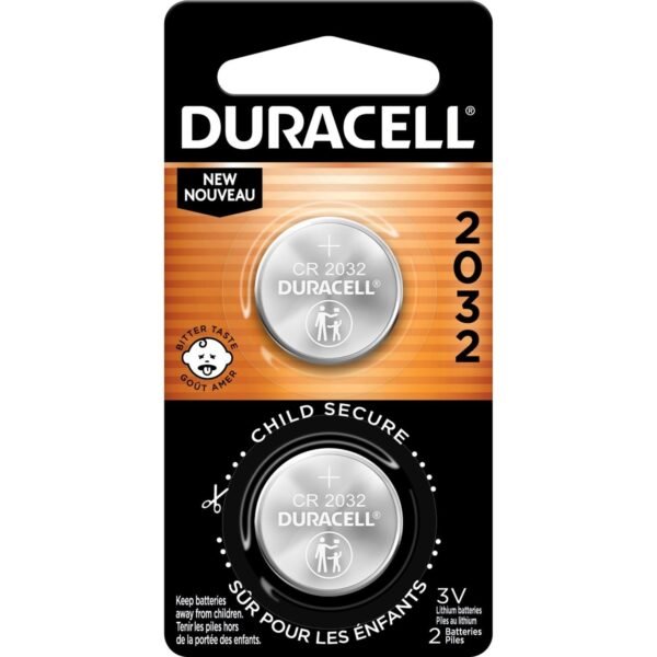 Duracell 2032 Lithium Button Cell Battery 2-Packs For Medical Equipment, Security Device, Health/Fitness Monitoring Equipment, Calculator, Watch, Keyfob Transmitter - CR2032 - 3...