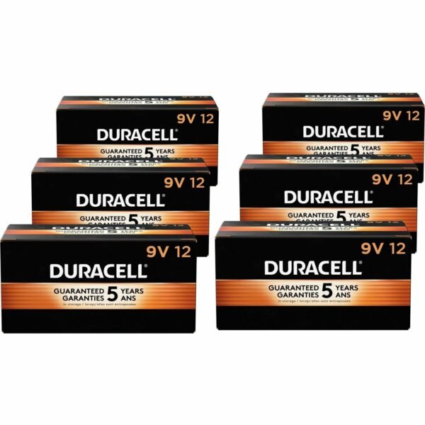 Duracell 9-Volt Coppertop Alkaline Batteries, 12-Packs For Multipurpose - 9V - 12/Box - 6 / Carton (01601CT)