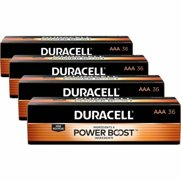 Duracell Coppertop Alkaline AAA Battery 36-Packs For Multipurpose - AAA - 1.5 V DC - 36/Pack - 4 / Carton (MN24P36CT)