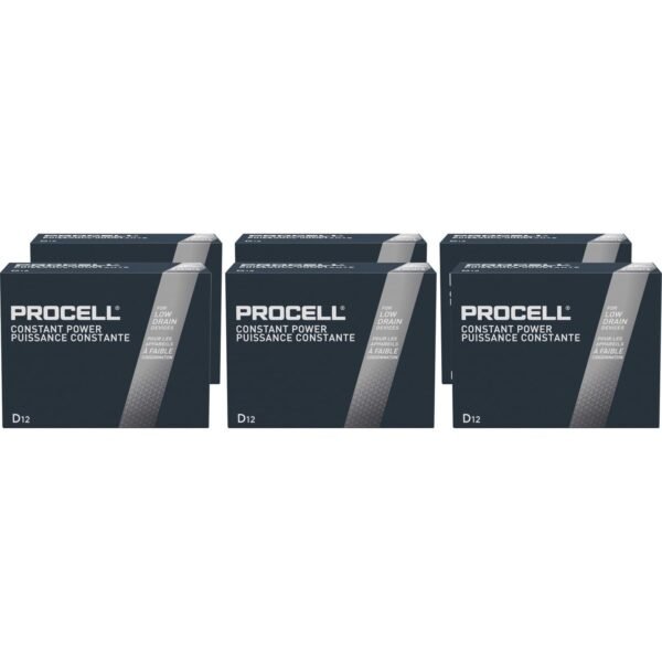 Duracell Procell Alkaline D Battery Boxes of 12 For Multipurpose - D - 14000 mAh - 1.5 V DC - 12/Box - 6 / Carton (PC1300CT)
