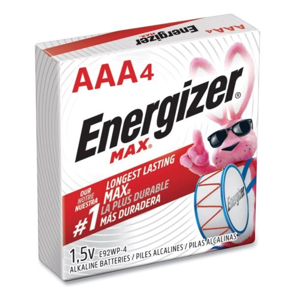 Energizer MAX AAA Alkaline Batteries 1.5 V, 4/Pack (E92PK)