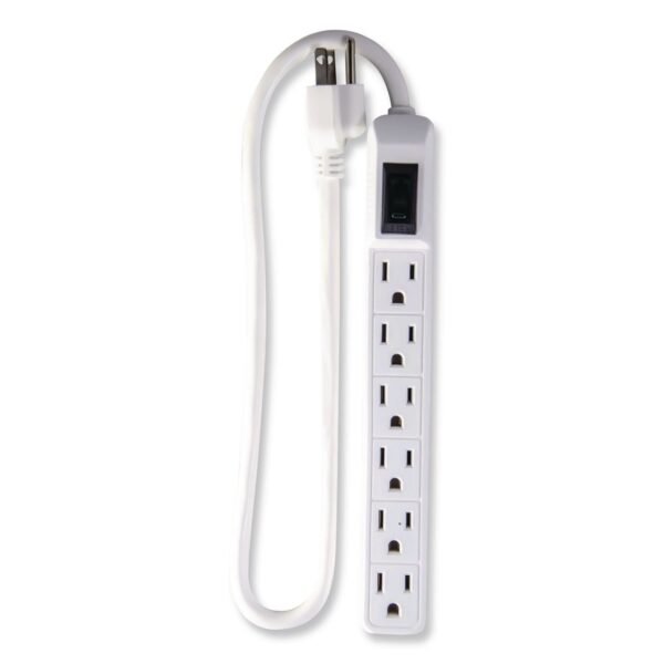 GoGreen Power 6 Outlet Mini Surge Protector, 2 ft Cord, 160 J, White (GG16103MIN)