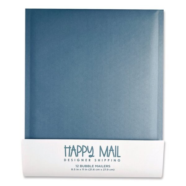 Happy Mail Self-Sealing Bubble Mailer, 8.5 x 11, Blue, 12/Pack (245157)
