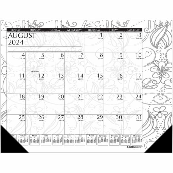House of Doolittle Academic Doodle Monthly Desk Pad Calendar (1875)