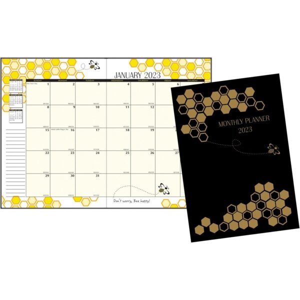 House of Doolittle Honeycomb Monthly Calendar Planner Julian Dates - Monthly - 12 Month - January - December - 1 Month Double Page Layout - 7" x 10" Sheet Size - Black, Yellow -...