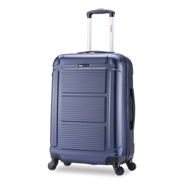InUSA Luggage Pilot Hard Side Carry-On Suitcase, Four-Wheeled Spinner, 16.34 x 10.24 x 25.39, Blue (IUPIL00MBLU)