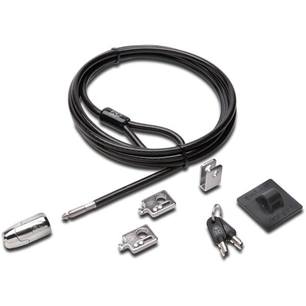 Kensington Desktop & Peripherals 2.0 Locking Kit 8 ft Cable - Keyed Lock - Black - Carbon Steel, Plastic - For Desktop Computer, Keyboard, Mouse, Computer (64424)