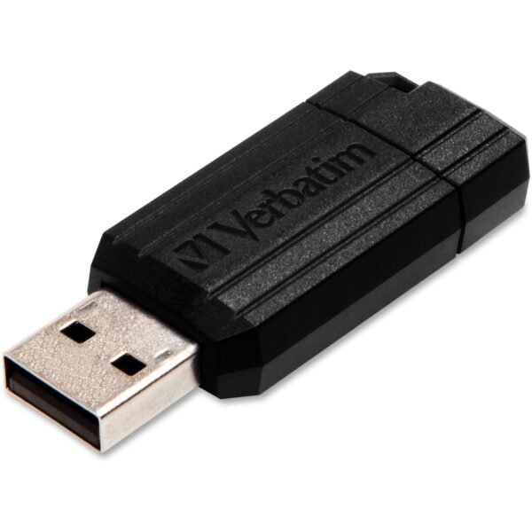 Microban 8GB PinStripe USB Flash Drive - Black 8 GB - USB 2.0 - Black - Lifetime Warranty - 1 Each (49062)