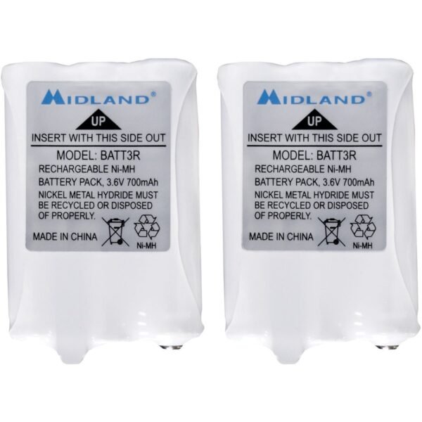 Midland Rechargeable Battery Pack For Radio - Battery Rechargeable - 700 mAh - 3.6 V DC - 2 / Pair (AVP14)