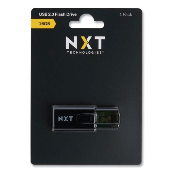 NXT Technologies USB 2.0 Type-A Flash Drive, 16 GB, Black (61118)