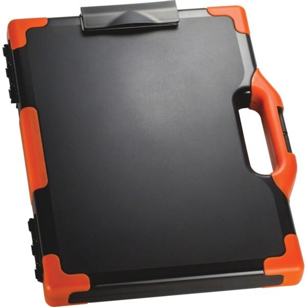 Officemate Carry-All Clipboard Storage Box Storage for Tablet, Notebook - 8 1/2" x 11" , 8 1/2" x 14" Sheet Size - Black, Orange - 1 Each (83326)