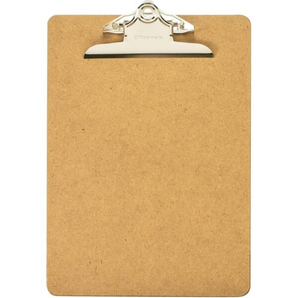 Officemate Recycled Hardboard Clipboard 1" Clip Capacity - 9" x 12 1/2" Sheet Size - Clamp - Hardboard - Wood - 1 Each (83100)