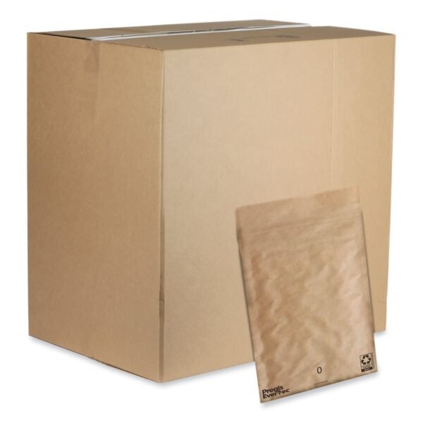 Pregis EverTec Curbside Recyclable Padded Mailer, #0, Kraft Paper, Self-Adhesive Closure, 7 x 9, Brown, 300/Carton (4083813)