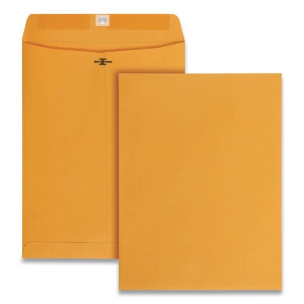 Quality Park Clasp Envelope, 28 lb Bond Weight Kraft, #90, Square Flap, Clasp/Gummed Closure, 9 x 12, Brown Kraft, 250/Carton (37590)