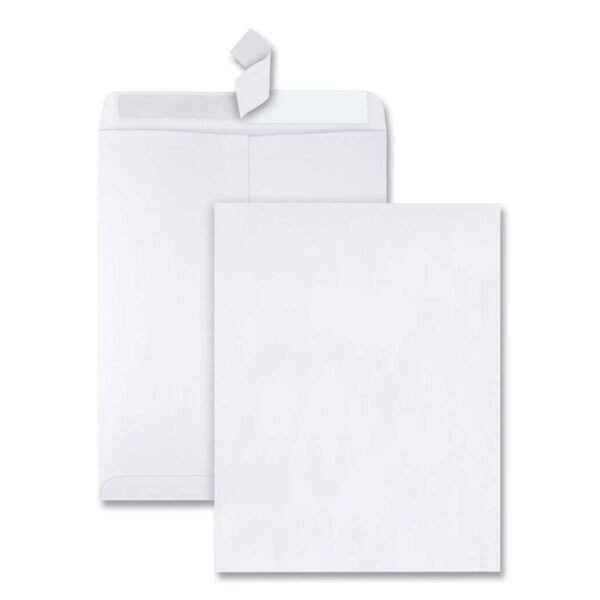 Quality Park Redi-Strip Catalog Envelope, #13 1/2, Cheese Blade Flap, Redi-Strip Adhesive Closure, 10 x 13, White, 100/Box (44782)
