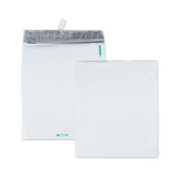 Quality Park Redi-Strip Poly Expansion Mailer, #4 1/2, Square Flap, Redi-Strip Adhesive Closure, 11 x 13, White, 100/Carton (46390)