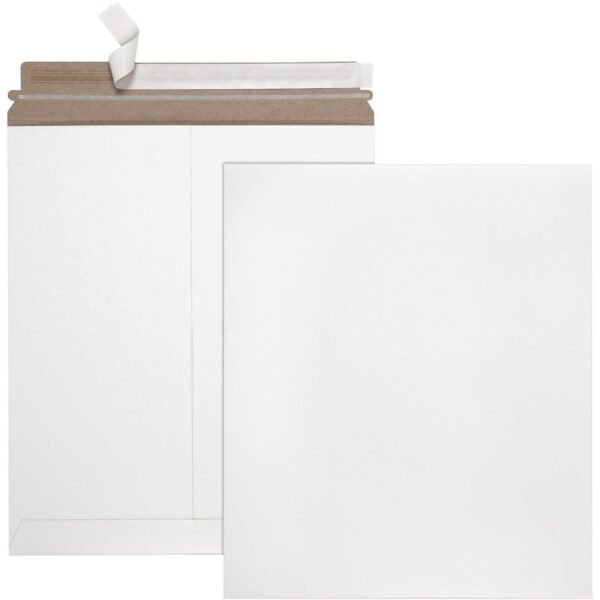 Quality Park Sturdy Fiberboard Photo Mailers Board - 6" Width x 8" Length - Self-sealing - White - Fiberboard - 25 / Box (64007)