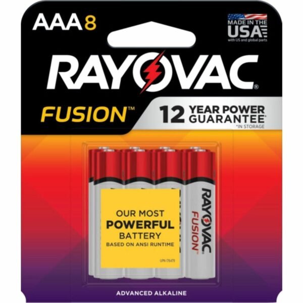 Rayovac Fusion Alkaline AAA Batteries For Multipurpose - AAA - 8 / Pack (8248TFUSK)
