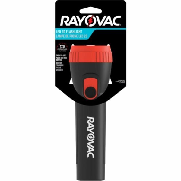 Rayovac General Purpose LED Flashlight LED - 2 - Battery - Black, Red - 1 Each (ROVLC1L2D1)
